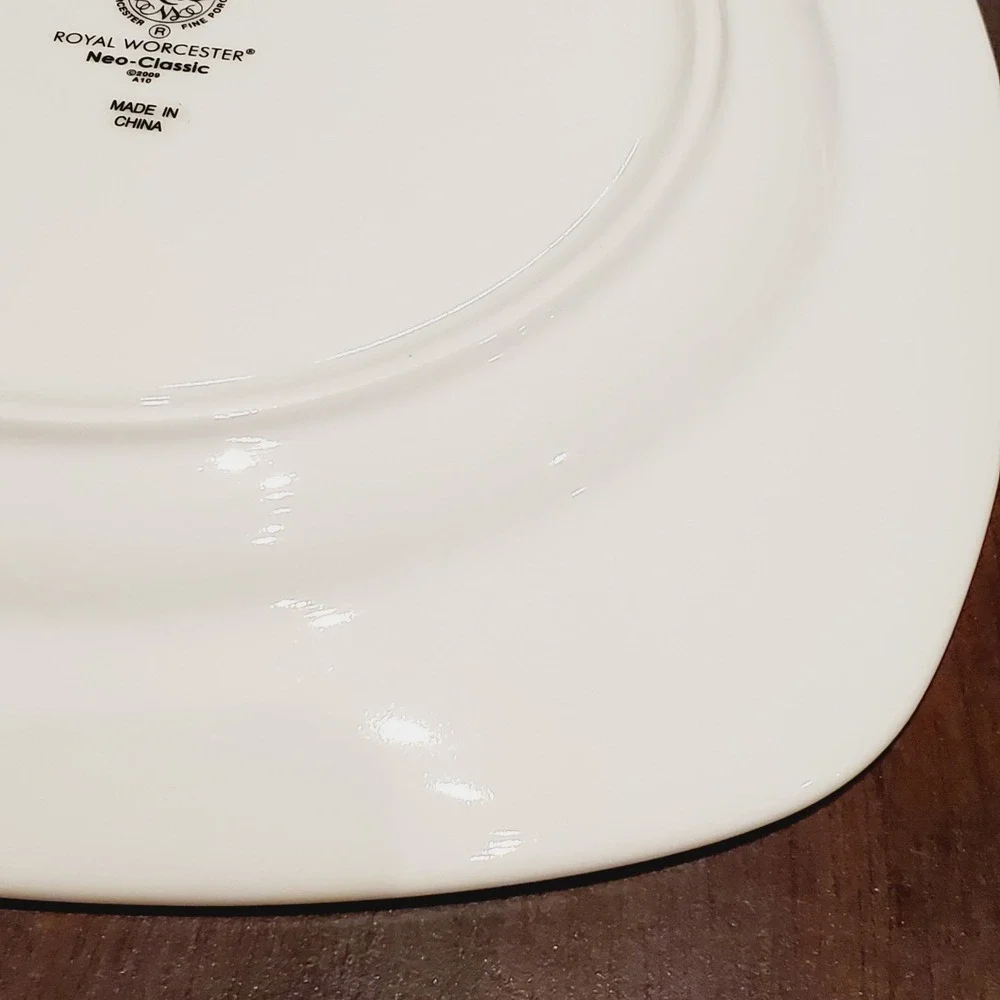 Royal Worcester Neo Classic White Sqaure Salad Plate Serving Entertaining